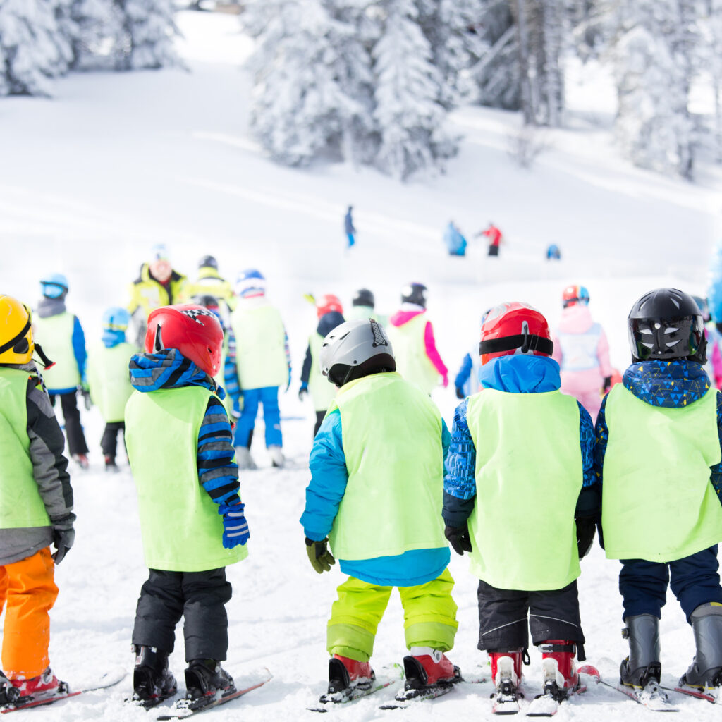 ski school for kids on polygon