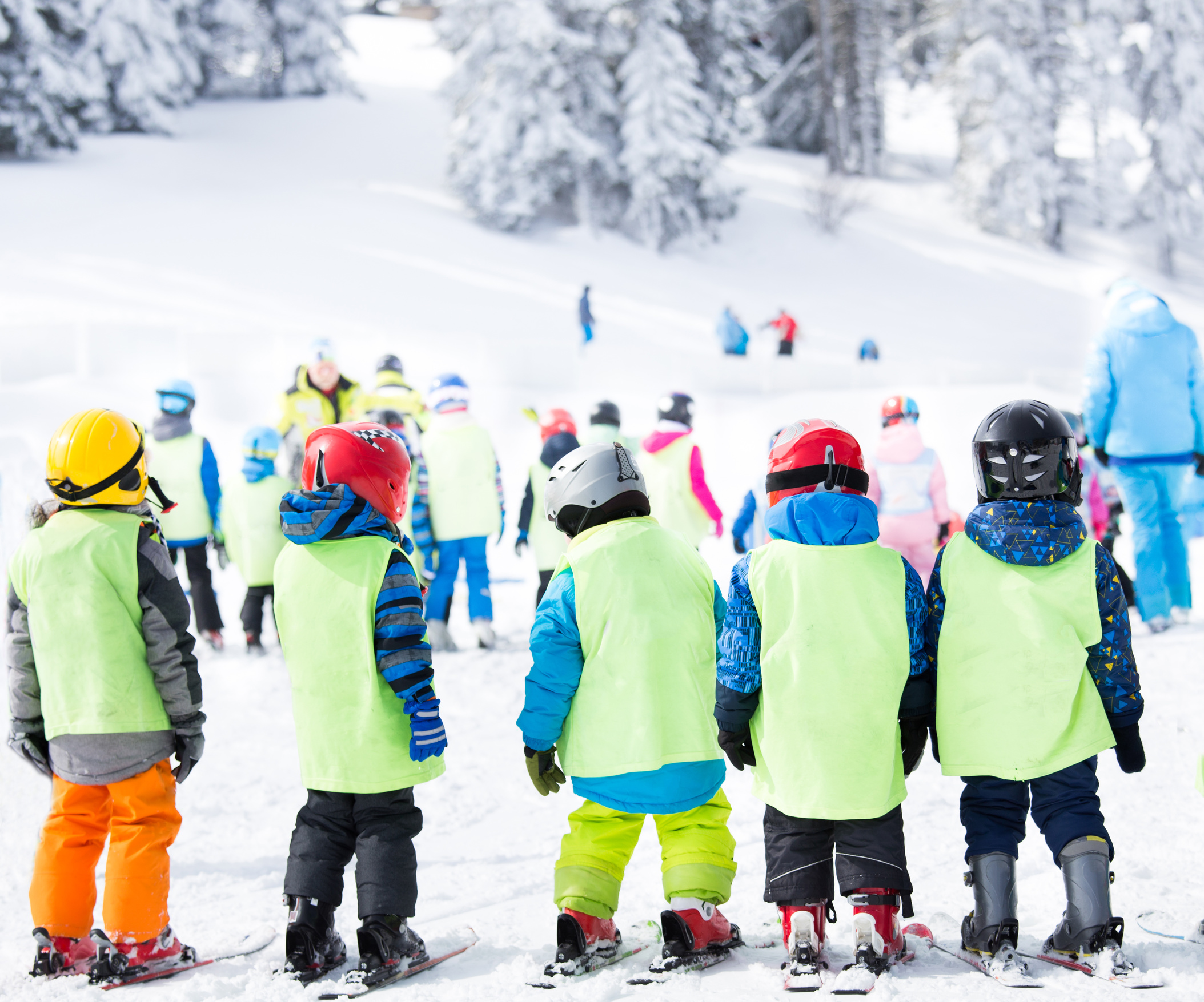 ski school for kids on polygon